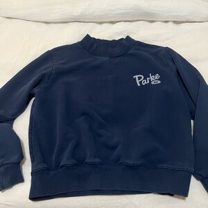 Parke Women's Navy Mock neck Sweatshirt